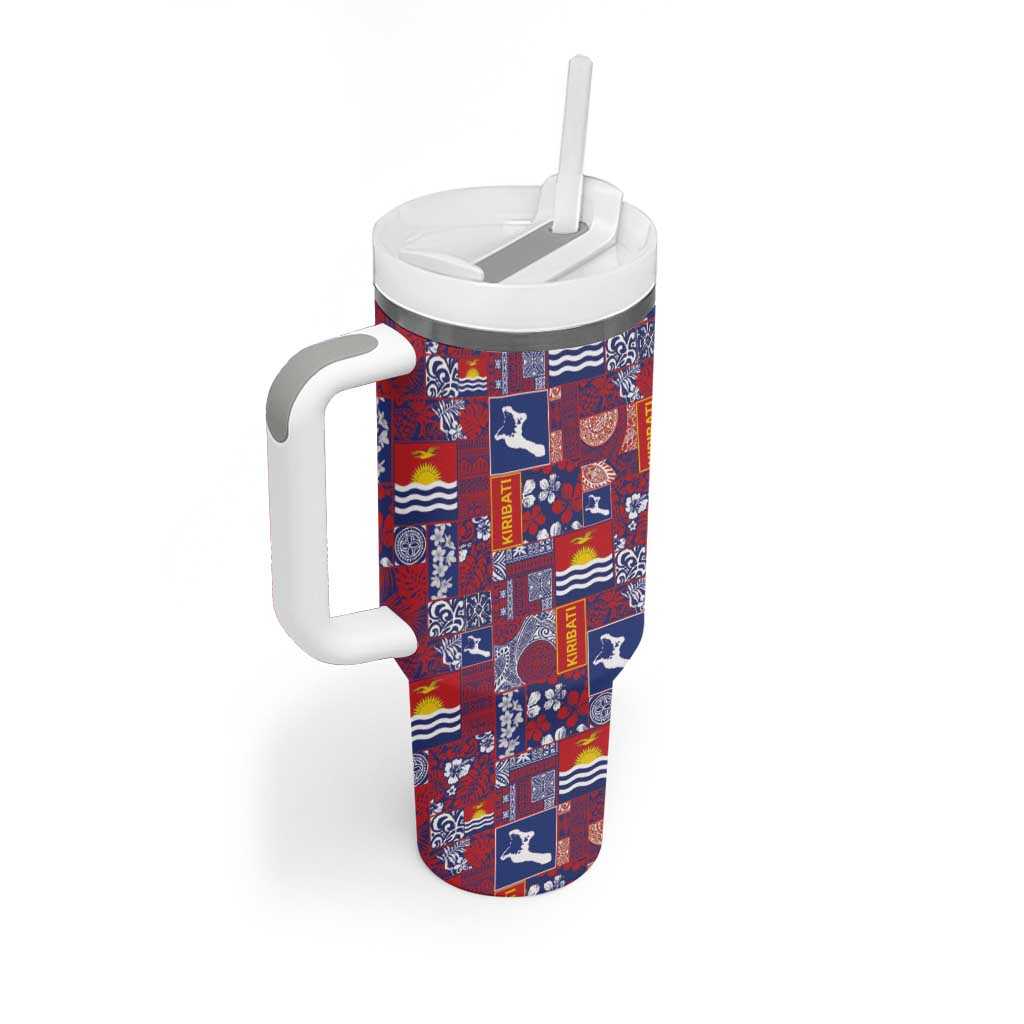 Kiribati Tekeraoi n te Kiritimati Tumbler With Handle Pacific Patchwork Xmas Vibes - Polynesian Pride