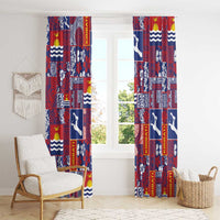 Kiribati Tekeraoi n te Kiritimati Window Curtain Pacific Patchwork Xmas Vibes - Polynesian Pride