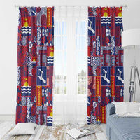 Kiribati Tekeraoi n te Kiritimati Window Curtain Pacific Patchwork Xmas Vibes - Polynesian Pride