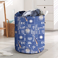 Marshall Islands Merry Christmas Laundry Basket Pacific Patchwork Xmas Vibes LT9 Blue - Polynesian Pride