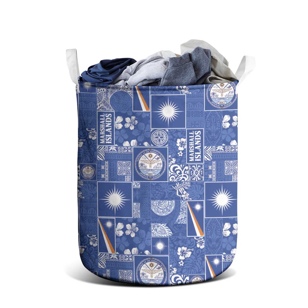 Marshall Islands Merry Christmas Laundry Basket Pacific Patchwork Xmas Vibes LT9 - Polynesian Pride