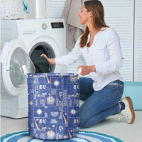 Marshall Islands Merry Christmas Laundry Basket Pacific Patchwork Xmas Vibes LT9 - Polynesian Pride