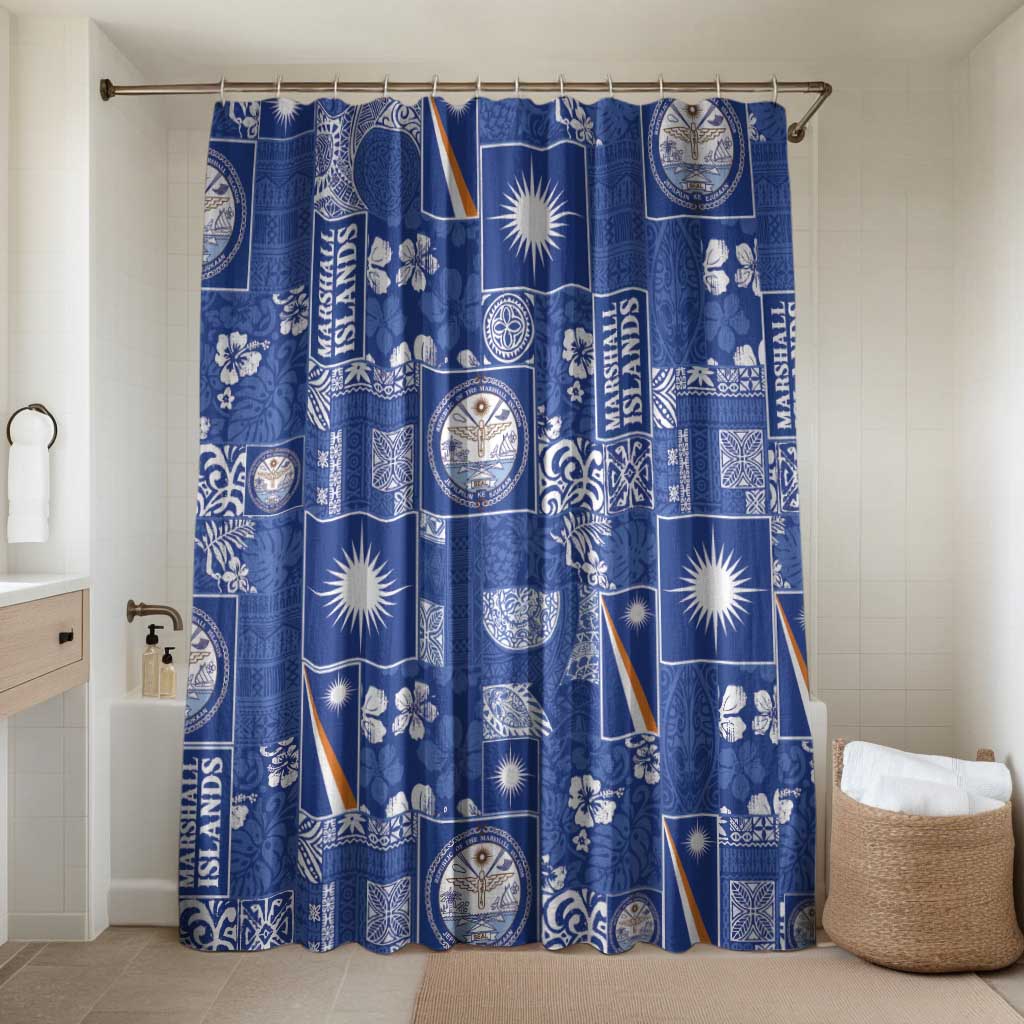 Marshall Islands Merry Christmas Bathroom Set Pacific Patchwork Xmas Vibes - Polynesian Pride