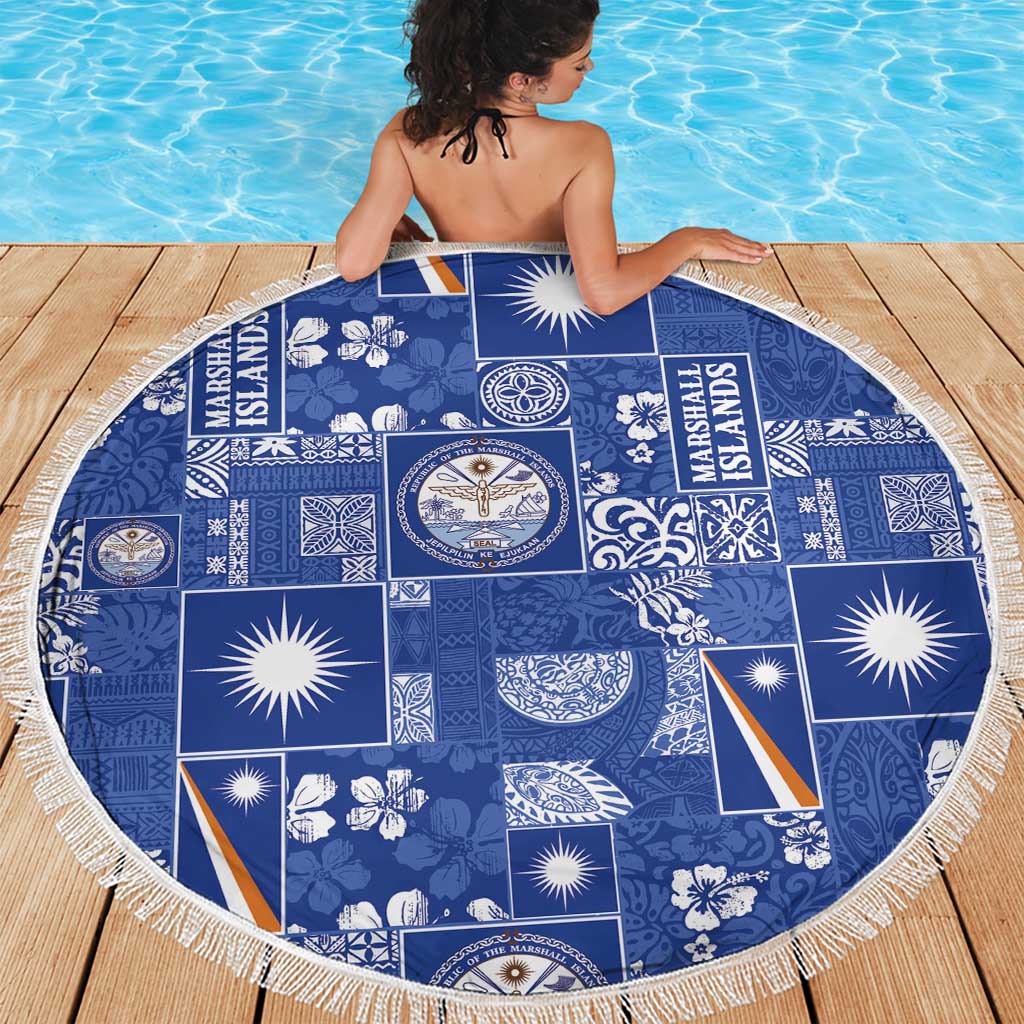 Marshall Islands Merry Christmas Beach Blanket Pacific Patchwork Xmas Vibes LT9 - Polynesian Pride