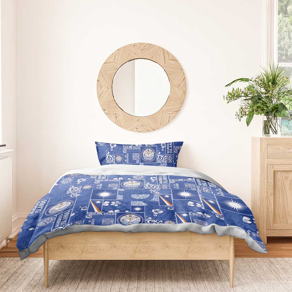 Marshall Islands Merry Christmas Bedding Set Pacific Patchwork Xmas Vibes - Polynesian Pride