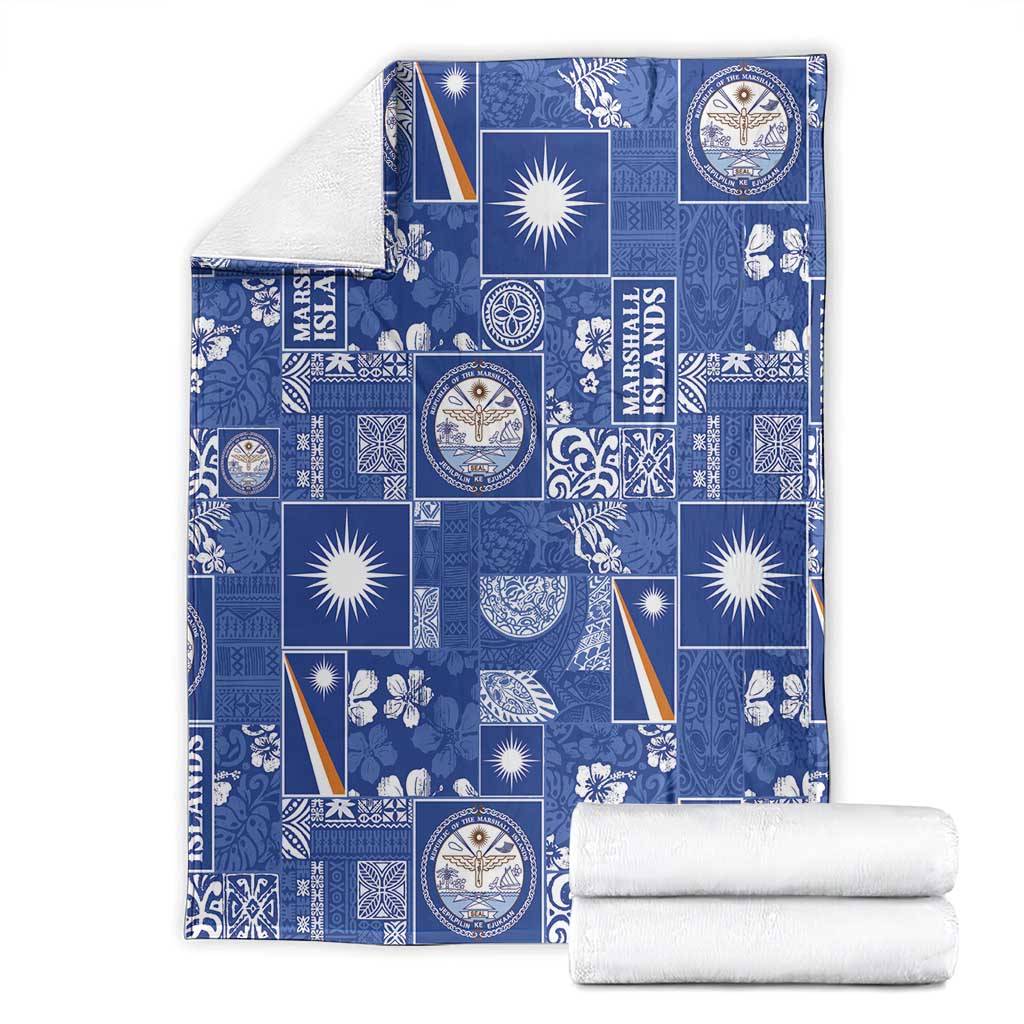 Marshall Islands Merry Christmas Blanket Pacific Patchwork Xmas Vibes - Polynesian Pride