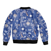 Marshall Islands Merry Christmas Bomber Jacket Pacific Patchwork Xmas Vibes LT9 - Polynesian Pride