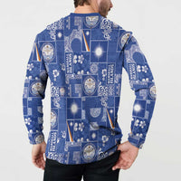 Marshall Islands Merry Christmas Button Sweatshirt Pacific Patchwork Xmas Vibes LT9 - Polynesian Pride