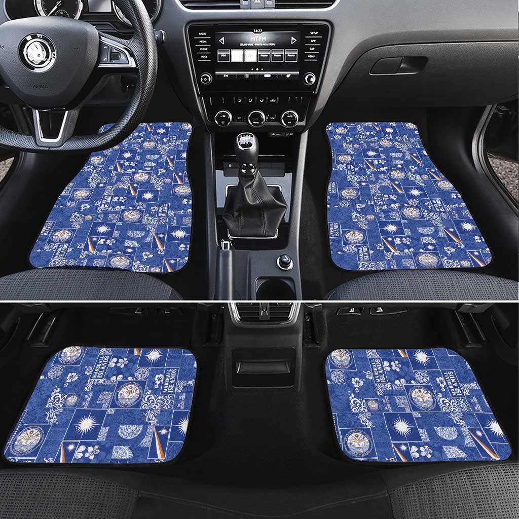 Marshall Islands Merry Christmas Car Mats Pacific Patchwork Xmas Vibes - Polynesian Pride