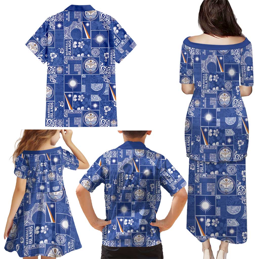 Marshall Islands Merry Christmas Family Matching Puletasi and Hawaiian Shirt Pacific Patchwork Xmas Vibes LT9 - Polynesian Pride