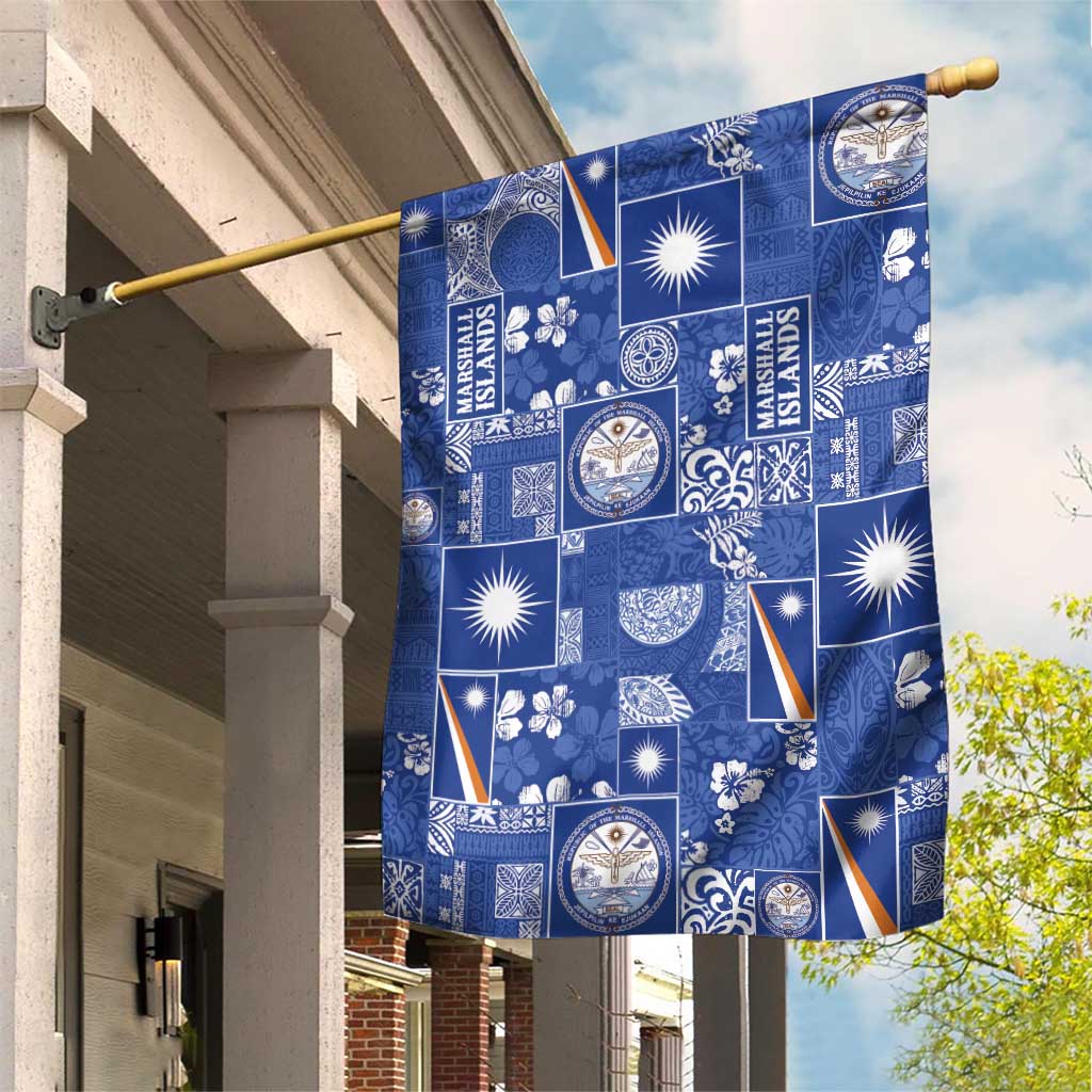 Marshall Islands Merry Christmas Garden Flag Pacific Patchwork Xmas Vibes LT9 House Flag Blue - Polynesian Pride