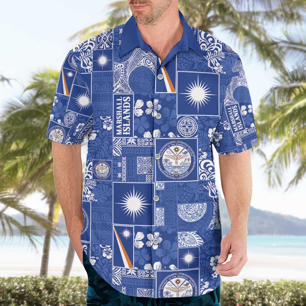 Marshall Islands Merry Christmas Hawaiian Shirt Pacific Patchwork Xmas Vibes - Polynesian Pride