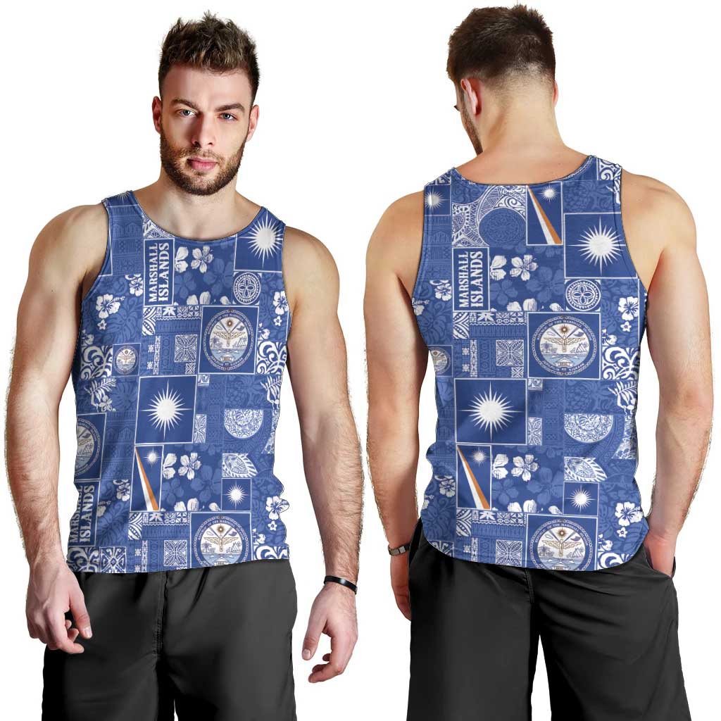 Marshall Islands Merry Christmas Men Tank Top Pacific Patchwork Xmas Vibes - Polynesian Pride
