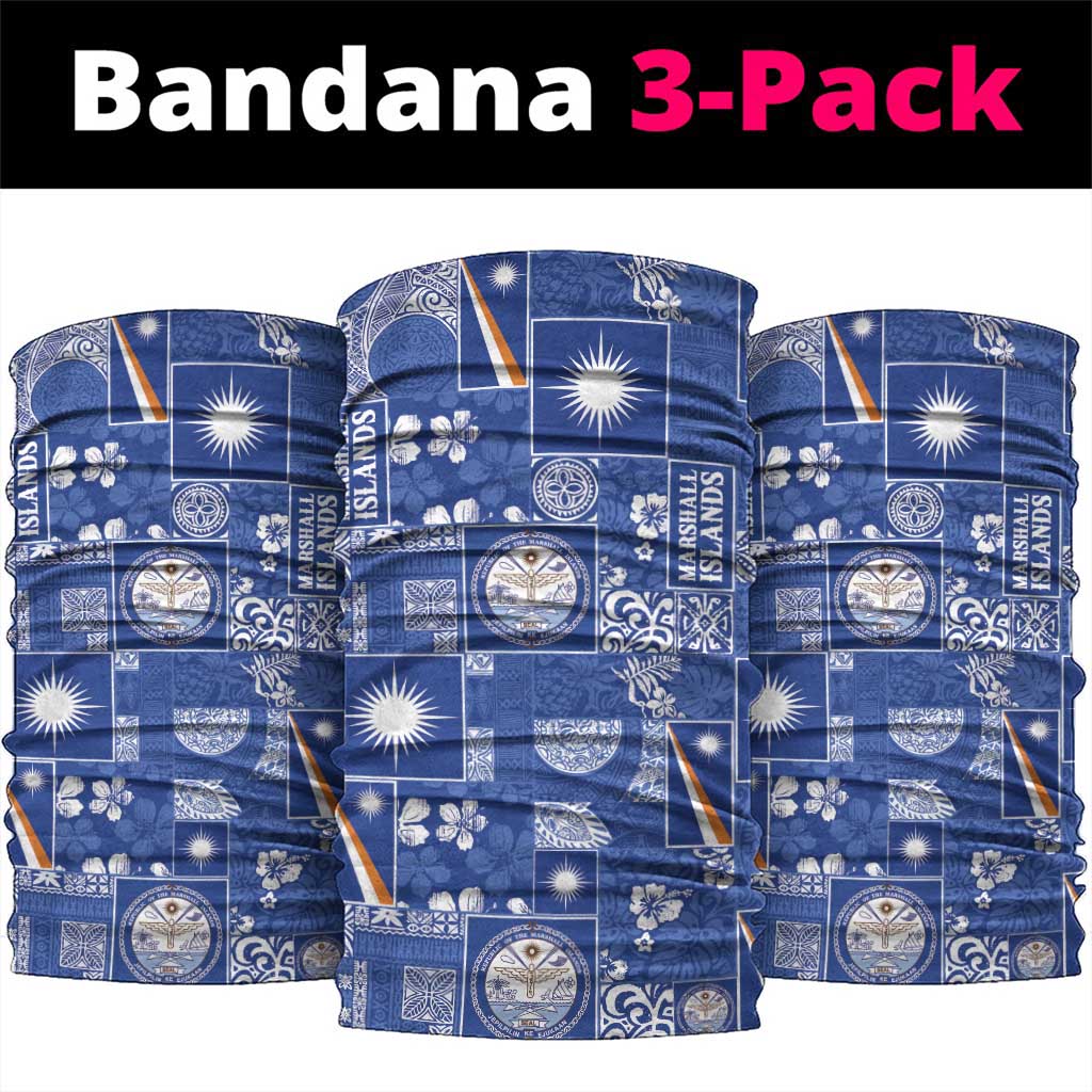 Marshall Islands Merry Christmas Neck Gaiter Pacific Patchwork Xmas Vibes - Polynesian Pride