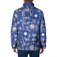 Marshall Islands Merry Christmas Padded Jacket Pacific Patchwork Xmas Vibes LT9 - Polynesian Pride