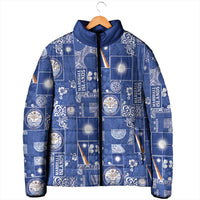 Marshall Islands Merry Christmas Padded Jacket Pacific Patchwork Xmas Vibes LT9 - Polynesian Pride