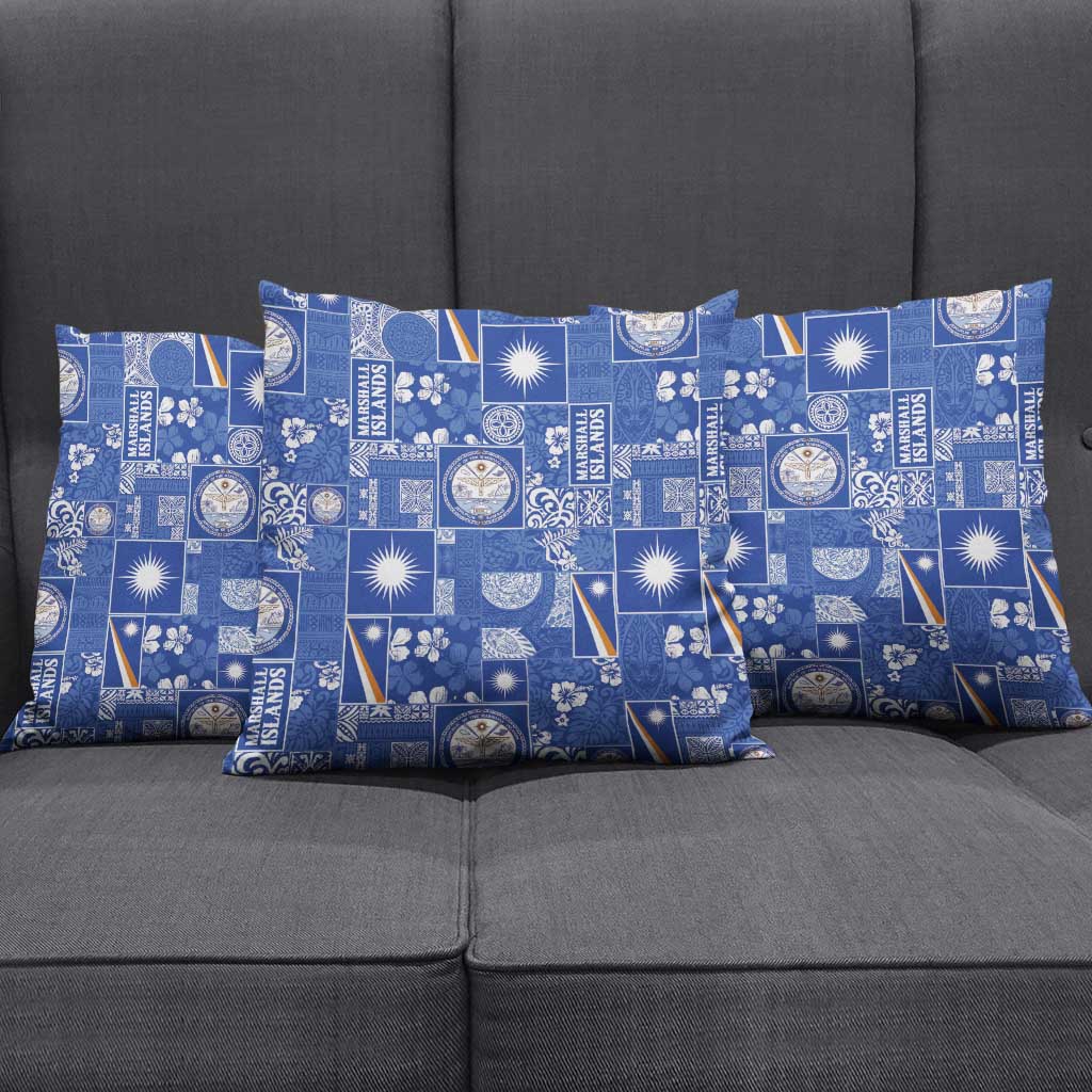 Marshall Islands Merry Christmas Pillow Cover Pacific Patchwork Xmas Vibes - Polynesian Pride