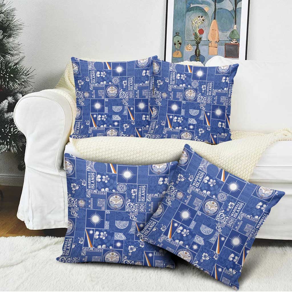 Marshall Islands Merry Christmas Pillow Cover Pacific Patchwork Xmas Vibes - Polynesian Pride