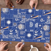 Marshall Islands Merry Christmas Puzzle Pacific Patchwork Xmas Vibes LT9 - Polynesian Pride