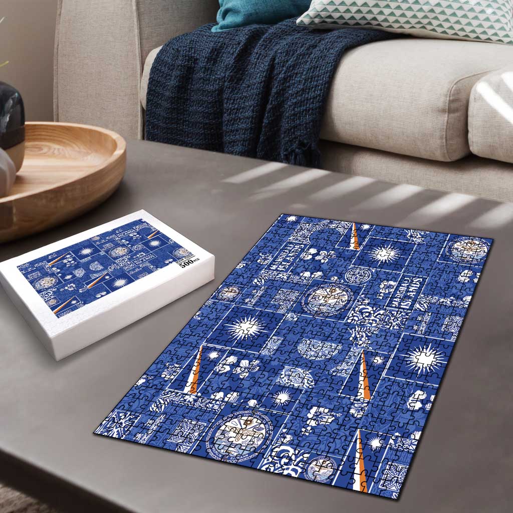 Marshall Islands Merry Christmas Puzzle Pacific Patchwork Xmas Vibes LT9 - Polynesian Pride