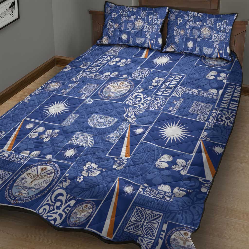 Marshall Islands Merry Christmas Quilt Bed Set Pacific Patchwork Xmas Vibes - Polynesian Pride