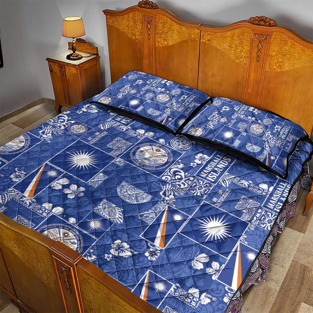 Marshall Islands Merry Christmas Quilt Bed Set Pacific Patchwork Xmas Vibes - Polynesian Pride