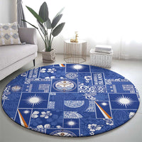 Marshall Islands Merry Christmas Round Carpet Pacific Patchwork Xmas Vibes LT9 - Polynesian Pride