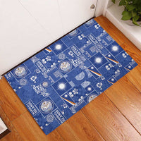 Marshall Islands Merry Christmas Rubber Doormat Pacific Patchwork Xmas Vibes LT9 - Polynesian Pride