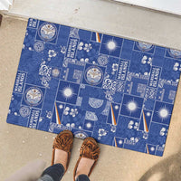 Marshall Islands Merry Christmas Rubber Doormat Pacific Patchwork Xmas Vibes LT9 - Polynesian Pride