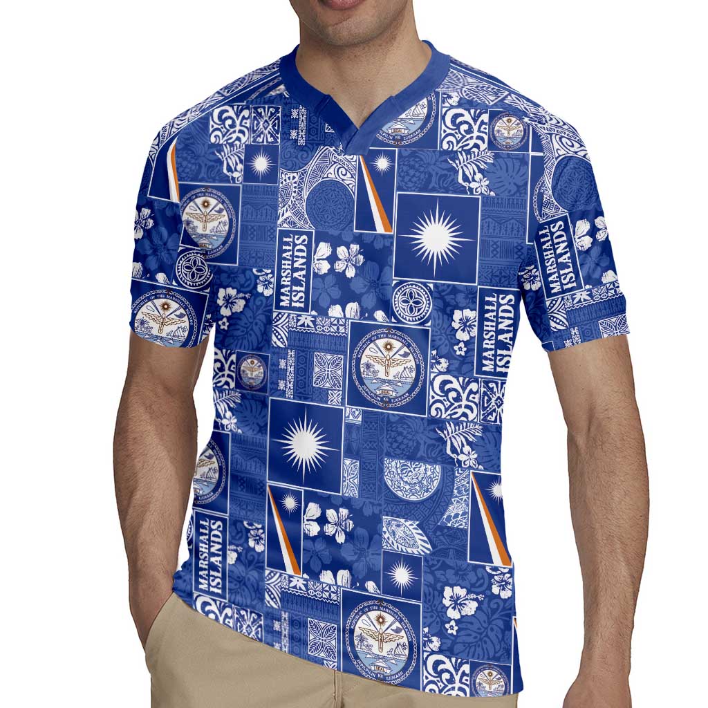 Marshall Islands Merry Christmas Rugby Jersey Pacific Patchwork Xmas Vibes - Polynesian Pride