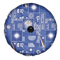 Marshall Islands Merry Christmas Spare Tire Cover Pacific Patchwork Xmas Vibes - Polynesian Pride