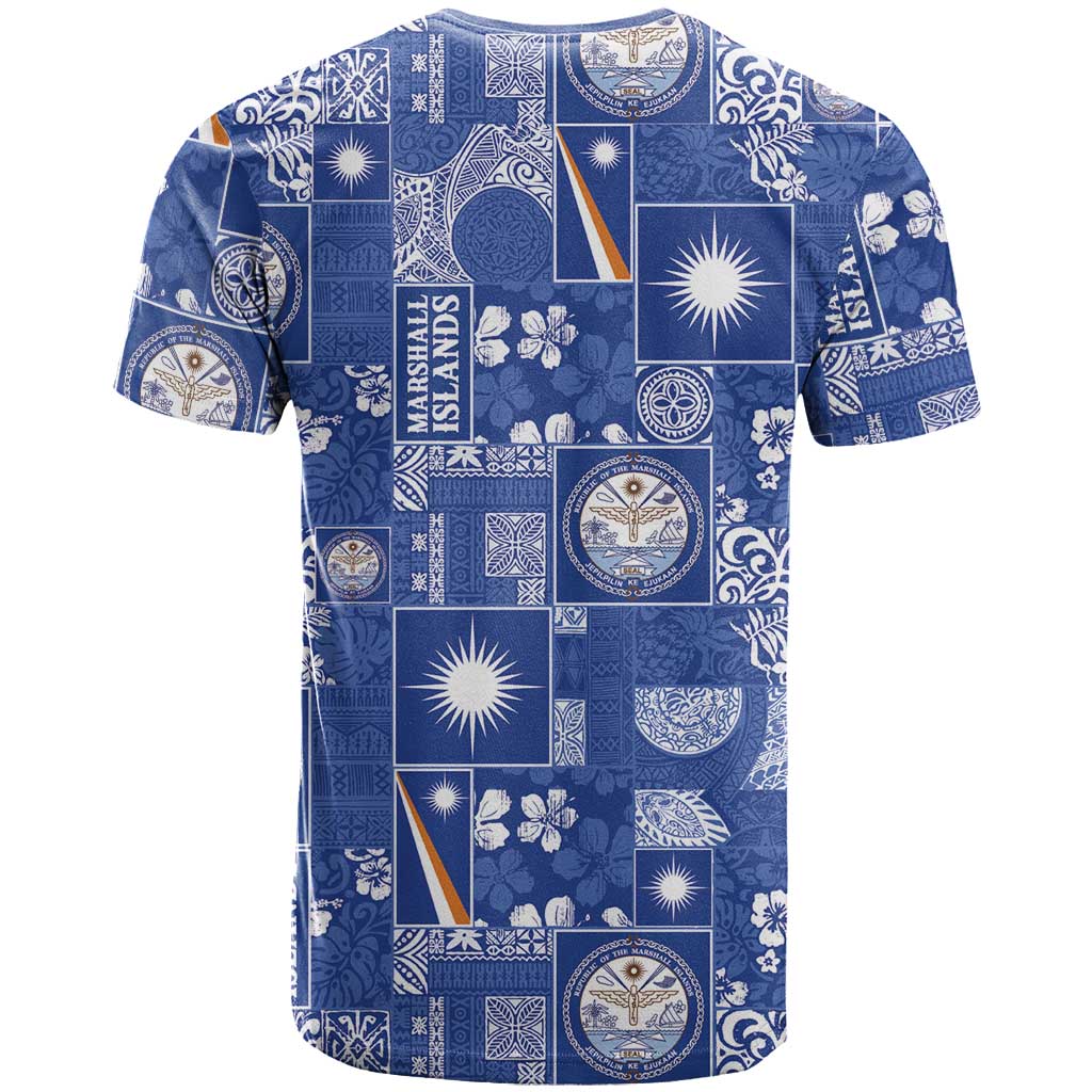 Marshall Islands Merry Christmas T Shirt Pacific Patchwork Xmas Vibes - Polynesian Pride