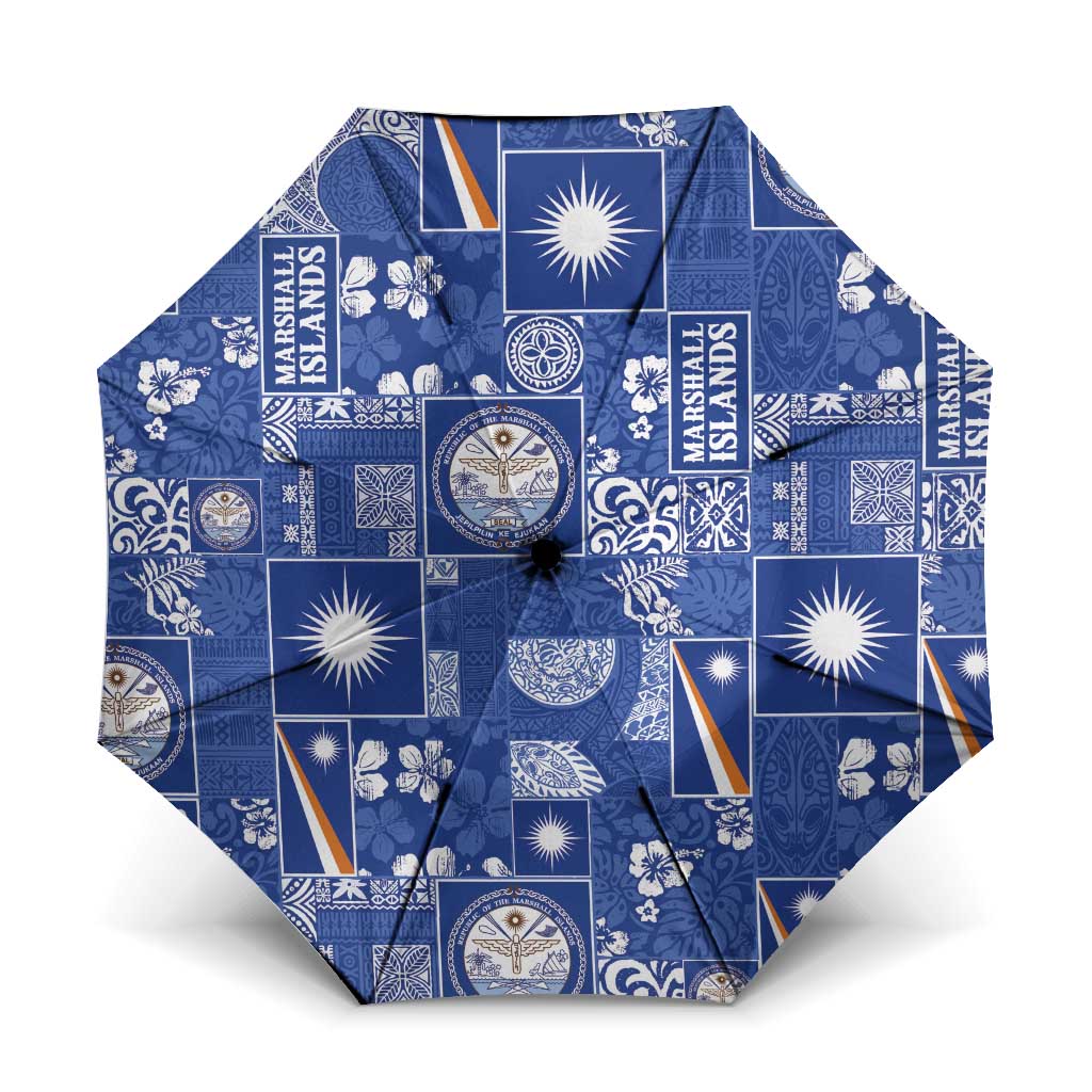 Marshall Islands Merry Christmas Umbrella Pacific Patchwork Xmas Vibes - Polynesian Pride