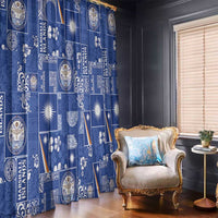 Marshall Islands Merry Christmas Window Curtain Pacific Patchwork Xmas Vibes - Polynesian Pride