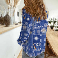 Marshall Islands Merry Christmas Women Casual Shirt Pacific Patchwork Xmas Vibes - Polynesian Pride