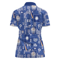 Marshall Islands Merry Christmas Women Polo Shirt Pacific Patchwork Xmas Vibes - Polynesian Pride