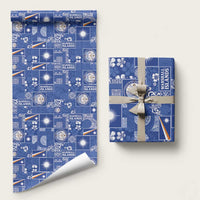 Marshall Islands Merry Christmas Wrapping Paper Pacific Patchwork Xmas Vibes LT9 58" × 23" Blue - Polynesian Pride
