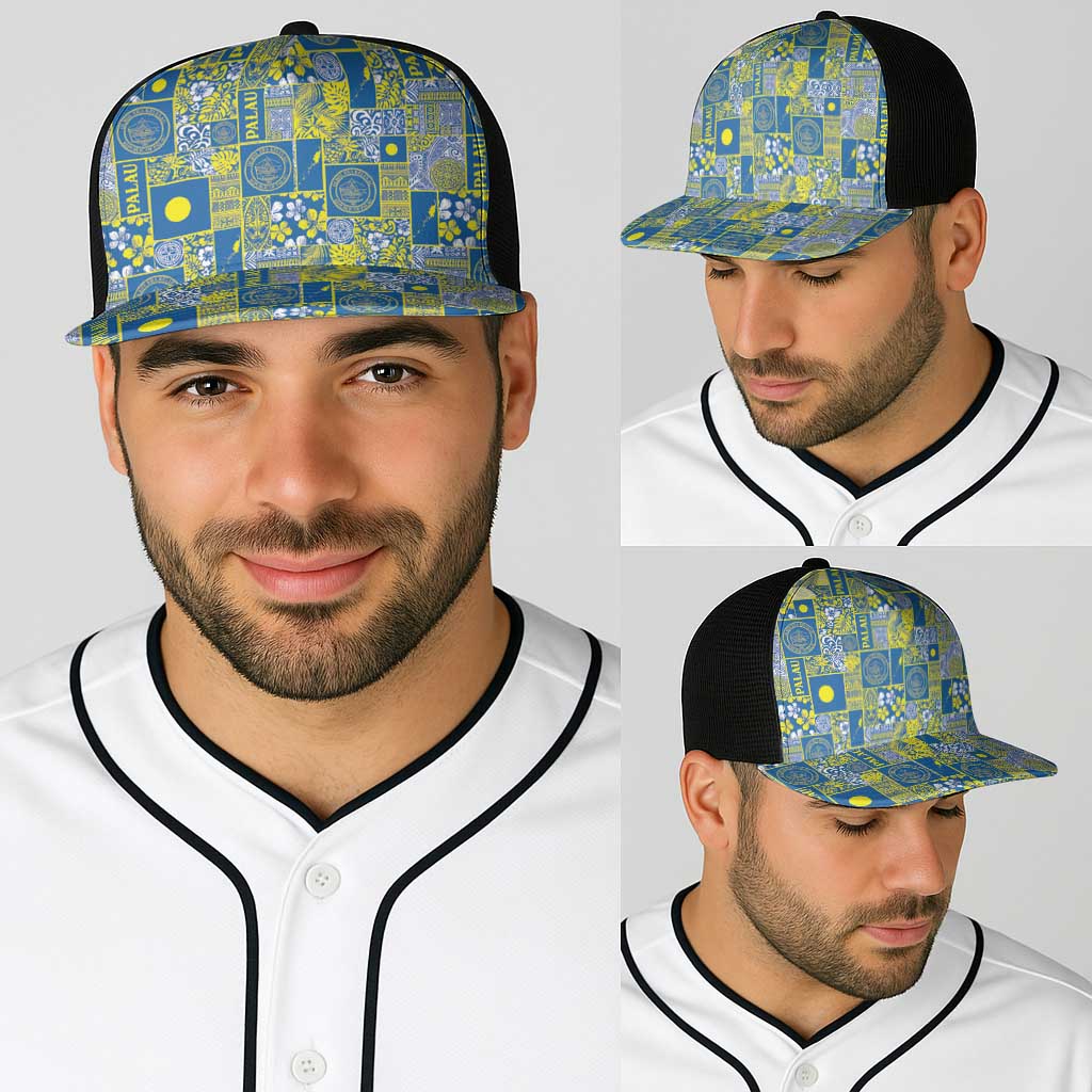 Palau Ungil Kurismas Baseball Net Cap Pacific Patchwork Xmas Vibes - Polynesian Pride