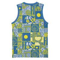 Palau Ungil Kurismas Basketball Jersey Pacific Patchwork Xmas Vibes - Polynesian Pride