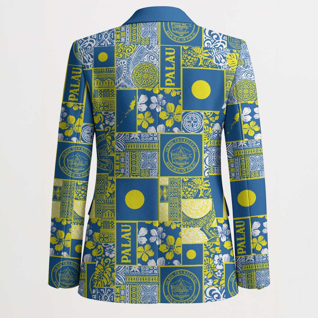 Palau Ungil Kurismas Blazer Pacific Patchwork Xmas Vibes LT9 - Polynesian Pride