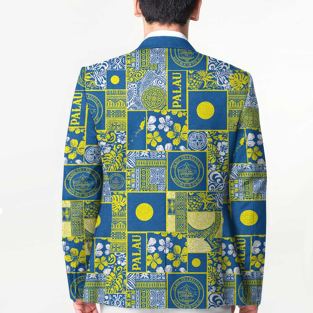 Palau Ungil Kurismas Blazer Pacific Patchwork Xmas Vibes LT9 - Polynesian Pride
