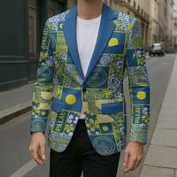 Palau Ungil Kurismas Blazer Pacific Patchwork Xmas Vibes LT9 - Polynesian Pride