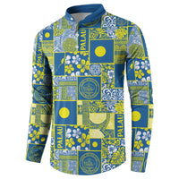 Palau Ungil Kurismas Button Sweatshirt Pacific Patchwork Xmas Vibes - Polynesian Pride