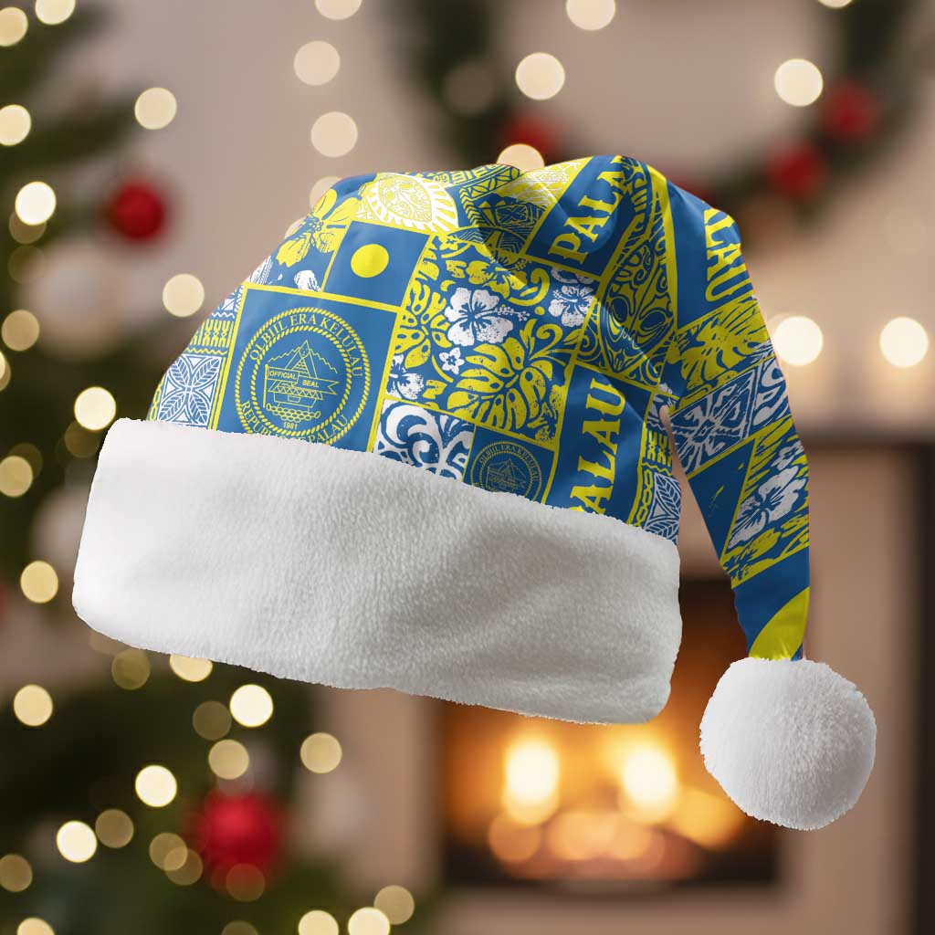 Palau Ungil Kurismas Christmas Santa Hat Pacific Patchwork Xmas Vibes - Polynesian Pride