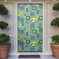 Palau Ungil Kurismas Door Cover Pacific Patchwork Xmas Vibes - Polynesian Pride