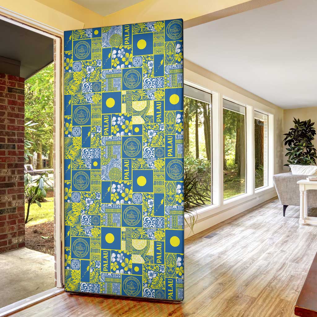 Palau Ungil Kurismas Door Cover Pacific Patchwork Xmas Vibes - Polynesian Pride