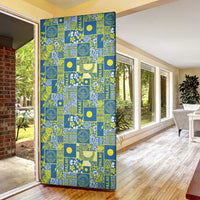 Palau Ungil Kurismas Door Cover Pacific Patchwork Xmas Vibes - Polynesian Pride