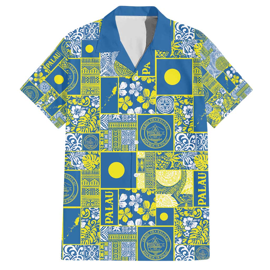 Palau Ungil Kurismas Family Matching Short Sleeve Bodycon Dress and Hawaiian Shirt Pacific Patchwork Xmas Vibes - Polynesian Pride