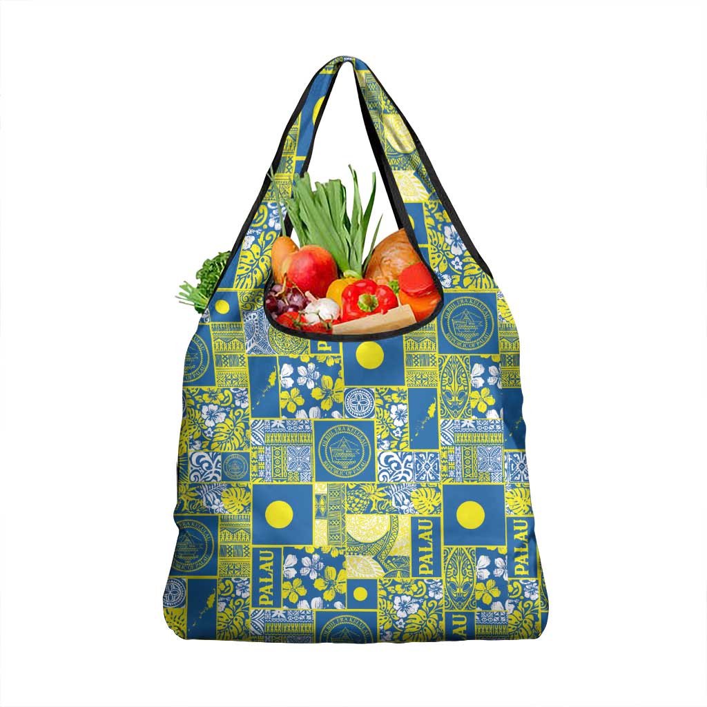 Palau Ungil Kurismas Grocery Bag Pacific Patchwork Xmas Vibes - Polynesian Pride