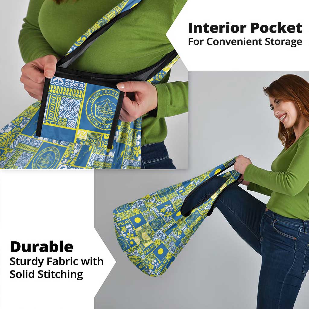 Palau Ungil Kurismas Grocery Bag Pacific Patchwork Xmas Vibes - Polynesian Pride